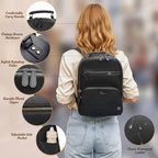 Camera Backpack Classic PU Leather for DSLR (Black / 20L)