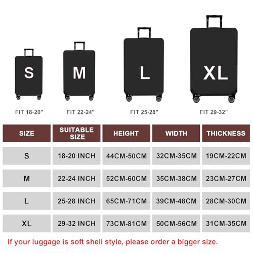 Travel Luggage Cover Suitcase Cover Protector Skins 18 (Pure Black / S (for 18--20 inch luggage))