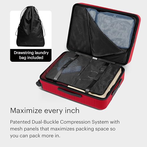 Medium Checked Luggage (Cherry Red)