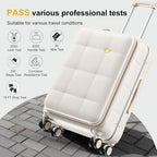 26 Inch Large Checked Luggage Hard Shell Suitcase Top Opening (26 Inch / Cream)