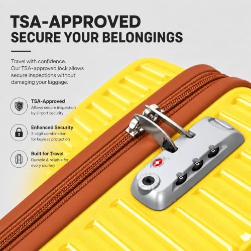 Luggage Sets 5 Piece (Light Yellow / 5 Piece Sets (21/25/29/Db/Tb))