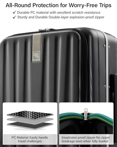 16 Inch Small Carry On Luggage (16 Inch / Black)