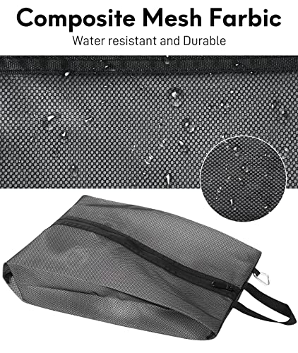 2 Pack Shoe Bags for Travel (Black / Medium)
