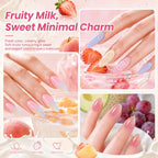 Beetles Fruity Milk Jelly Gel Nail Polish Set (A - Pink Yellow Green | Fruity Milk)