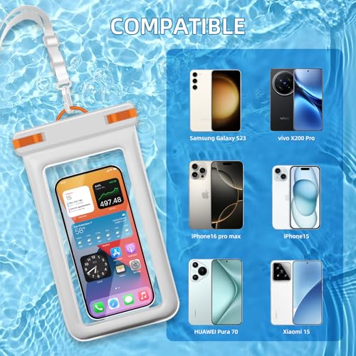 IPX8 Floating Waterproof Dry Bag 2 (black+white+ Orange)