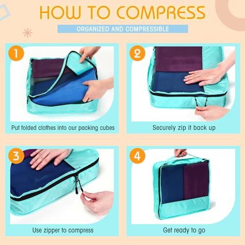 Packing Cubes for Suitcase Large Organizer Bags (Pastel / Mixed)
