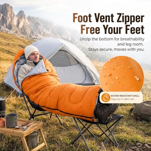 Sleeping Bag for Adults (Orange / 87"x29.5")
