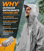 Rain Poncho for Adults (One Size / Grey)