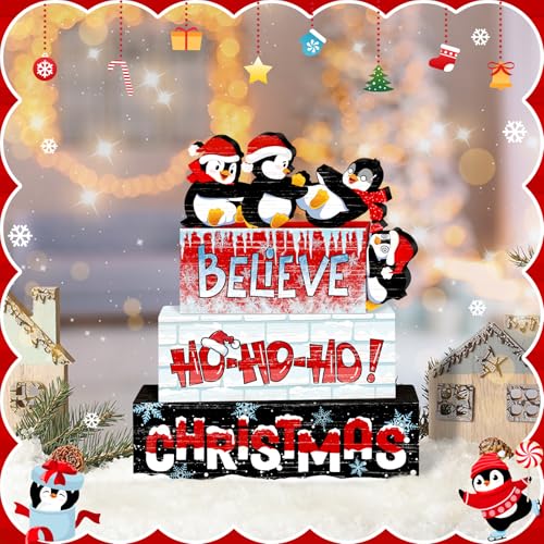 Christmas Tiered Tray Decor Set (Penguin)