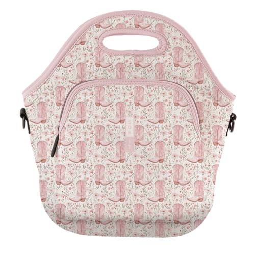 LunchTote Zippered Bag Insulated Neoprene Caddy (Wildflower Rodeo / X-Large 6.5 Quart Lunch Tote)