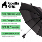 Compact Travel Size Umbrella for Rain (Sky Blue Clouds + Black)