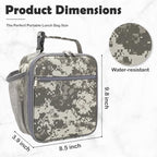 Lunch box Insulated Soft Bag Mini Cooler Back to School Thermal Meal Tote Kit for Girls (DigitalCamo)