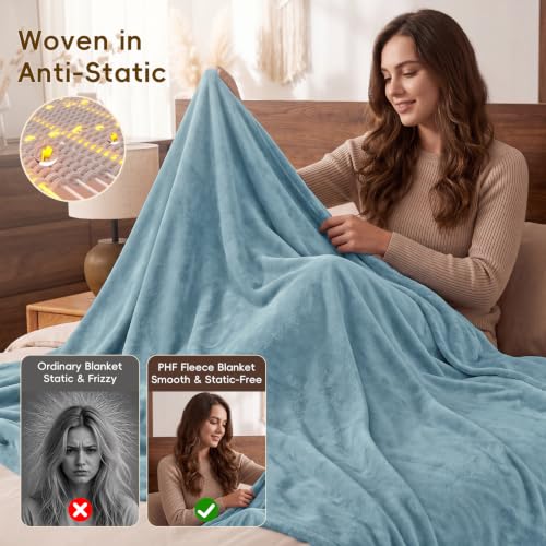 Fleece Blanket Twin 66x90 (Dusty Blue / Twin(66" X 90"))