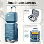 Luggage Sets 6 Piece Expandable Suitcase (Peacock Blue / 6 Piece Set (14in/20in/24in/28in/DB/TB))