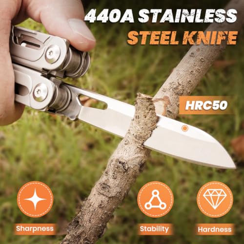 18-in-1 Multitool Pliers Pro, EDC Pocket Knife & Replaceable Tool (Silver / 18 in 1)
