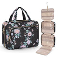 Toiletry Bag for Women (Large / Minimalist / Black+Pink)