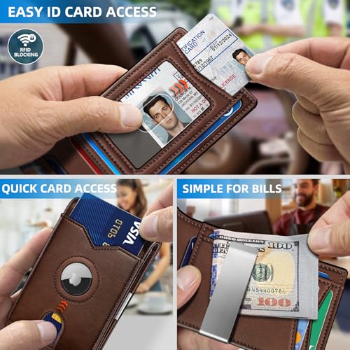 Airtag Wallet for Men (Brown134)