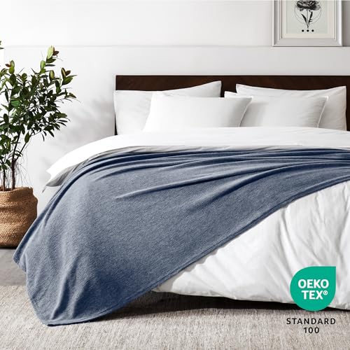 Polar Fleece Blanket (Throw / 02 - Heathered Dark Blue)