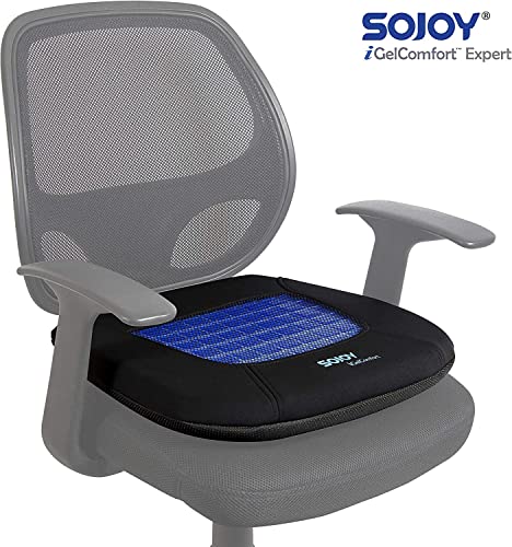 iGelComfort Gel Car Seat Cushion for Long Time Sitting Portable Bleacher Stadium Seat Cushion with Strap Memory Foam Cushion for Office (Black With Green Logo)