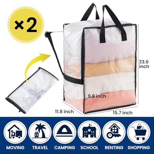 2 Pack Clear Moving Bags W (Clear / 2 Pack Large)