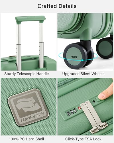 Hardside Expandable Carry On Luggage (Forest Green / 20 Inch EXT)