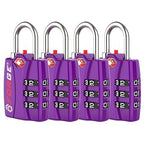 Open Alert TSA Approved Luggage Locks (Purple 4PK)