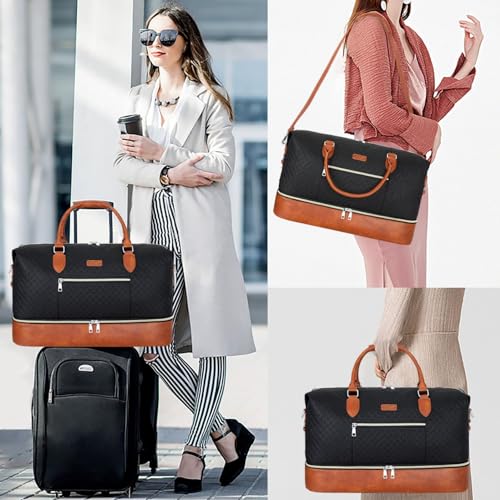 Weekender Bag for Women (Large / 4-Black Brown)