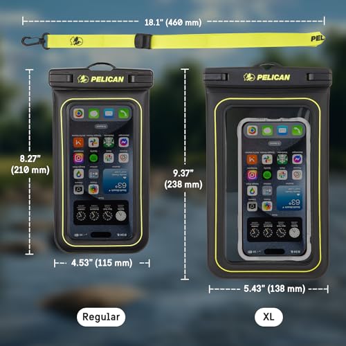 2 Pack Marine Waterproof Phone Pouch (Black/Neon - 2 Pack - Regular / Regular / 2 Pack)