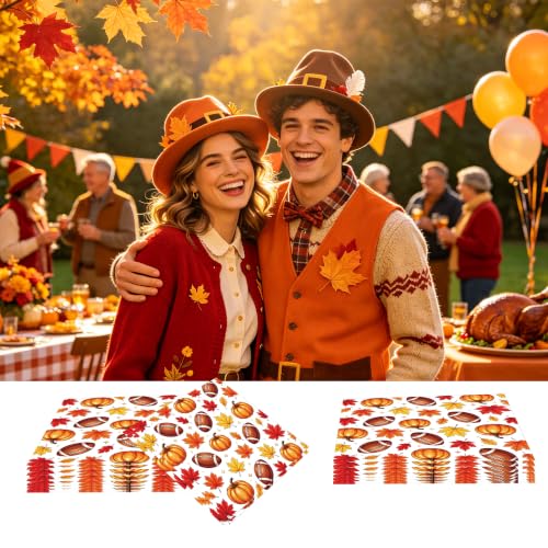 50 PCS Fall Football Pumpkin Cocktail Napkins (Football Pumpkin)