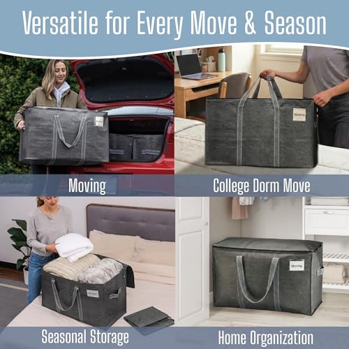 10 Pack Heavy Duty Moving Bags (10 Pack / Dark Gray)