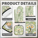 Green Daisy Kitchen Decor Set (Spring Green Daisy)