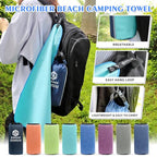 2 Pack Microfiber Travel Towel (Mint / M: 40" x 20"+24" x 12")