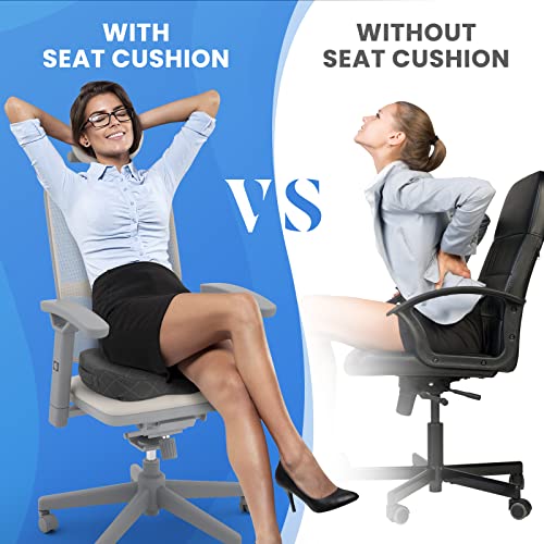 Seat Cushion for Office Chair (XX-Large / Grey)