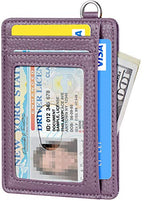 Slim Minimalist Wallet RFID Credit Card Holder for Men (small / Litchi Lavender)