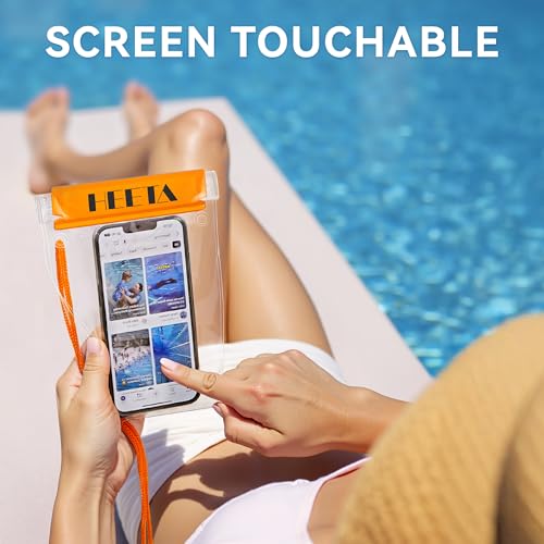 5 Pack Clear Waterproof Dry Bag Pouch (Orange)