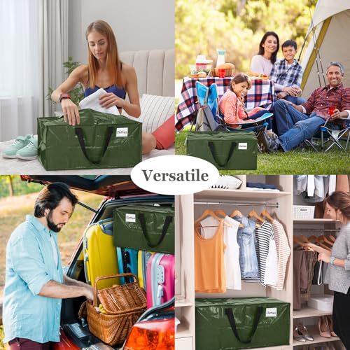 4 Pcs 24 Gallon Extra Large Moving Bags Heavy Duty Storage Bag (24 Gallon / Green)