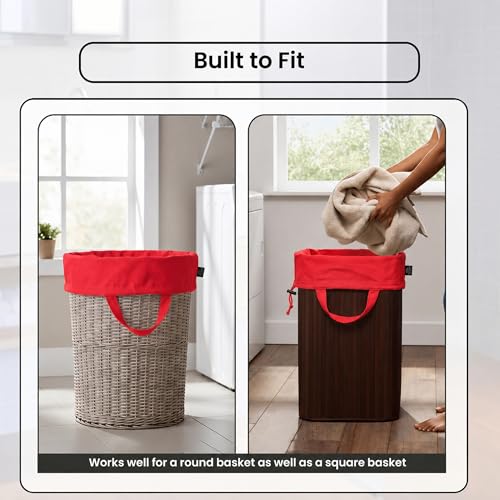 LFH Home Cotton Rich Large Premium Canvas Laundry Bag (28"x40" (Pack of 1) / Red)