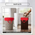 LFH Home Cotton Rich Large Premium Canvas Laundry Bag (28"x36" (Pack of 2) / Red)