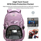 Design Laptop Backpack for Men with USB Charging Port SD803 (Pink Camo / Standard)