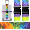 Luggage Straps for Suitcases Adjustable Travel Belt (Purple green)