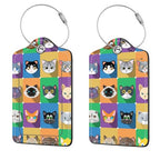 2 Pcs Luggage Tags for Suitcases (Animal Squares)
