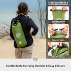 5/10/25/30/40L Waterproof Dry Bag, Medium Lightweight Roll Top Dry Bag Backpack w/Waterproof Phone Case, Kayaking, Travel, Hiking, Fishing, Tubing, Camping, the Beach, Men/Women (Green) (5/10l Green / 10L)
