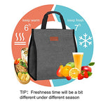 Lunch Bags for Women Insulated Reusable Lunch Tote with Internal Pocket (Charcoal Grey / 2 pack)