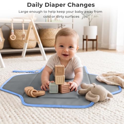 Portable Changing Pad (Blue Checkers&Flowers)