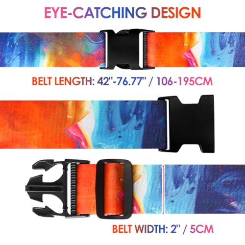 Luggage Straps for Suitcases Adjustable Travel Belt (Sun orange)