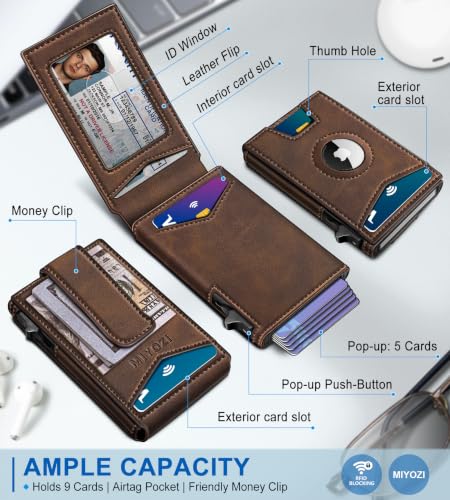 Airtag Wallet for Men Money Clip 9 (Coffee044)