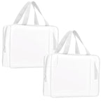 2Pcs Crystal Clear PVC Travel Toiletry Bag Kit by ROYBENS