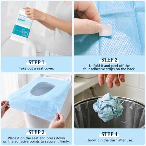 20 Pack Toilet Seat Covers Disposable (Blue)