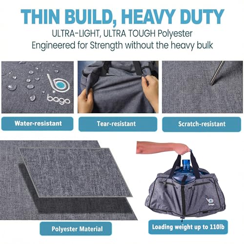 Travel Duffle Bag for Women & Men. Extra Large Foldable Duffel Bags (140L / SnowBlack)