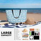 Waterproof Beach Tote Pool Bags for Women Ladies Extra Large Gym Tote Carry On Bag Wave starfish With Wet Compartment for Weekender Travel (Sea Wave)
